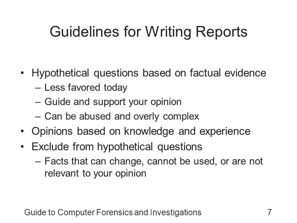 Guidelines for Writing Reports