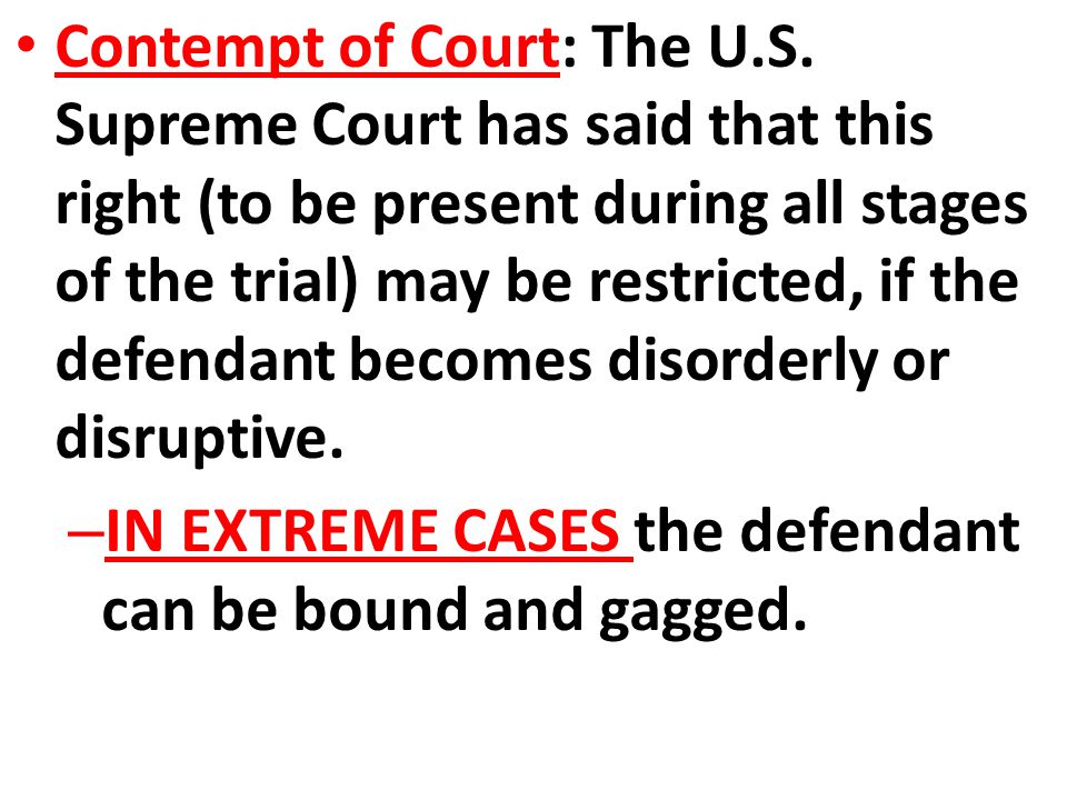 Contempt of Court: The U. S