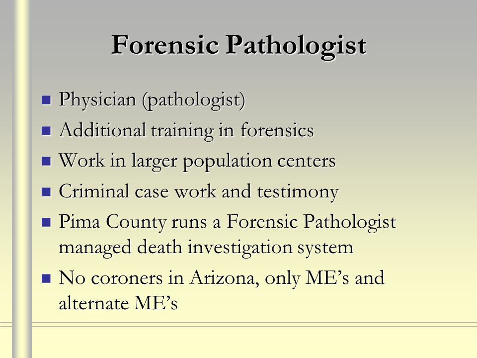 Forensic Pathologist Physician (pathologist)