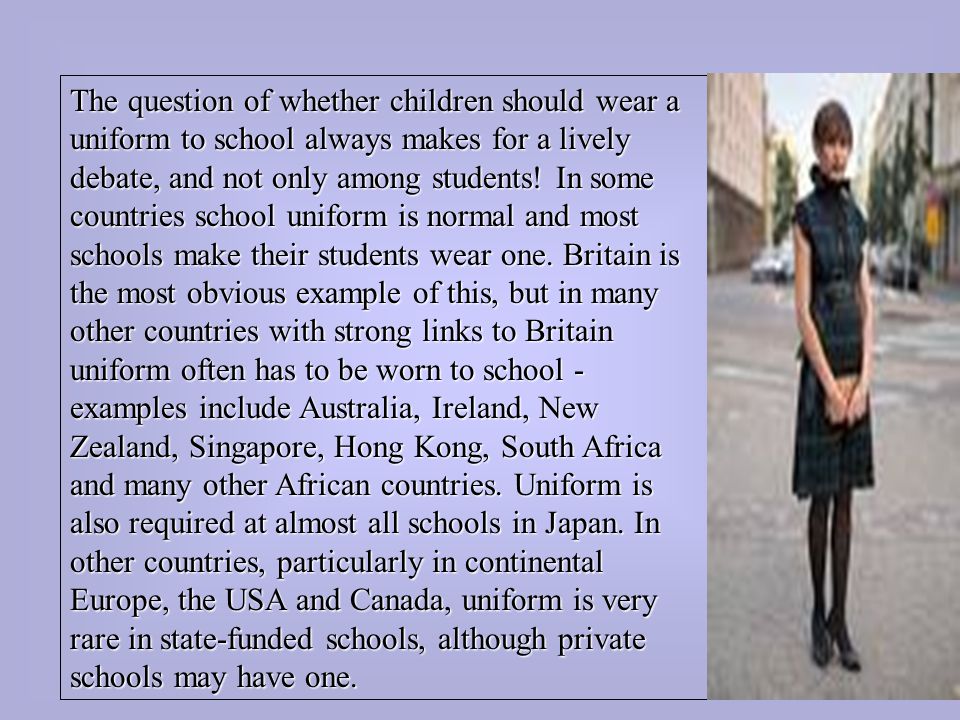 The school uniform: in Great Britain, in the USA, in Canada. - ppt video  online download