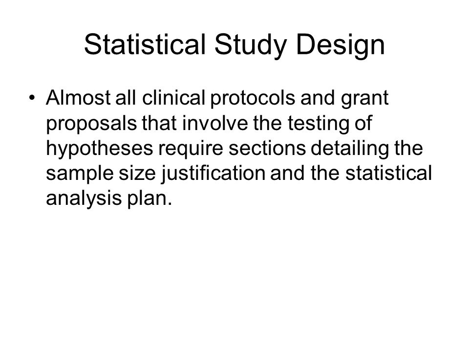 Statistical Study Design