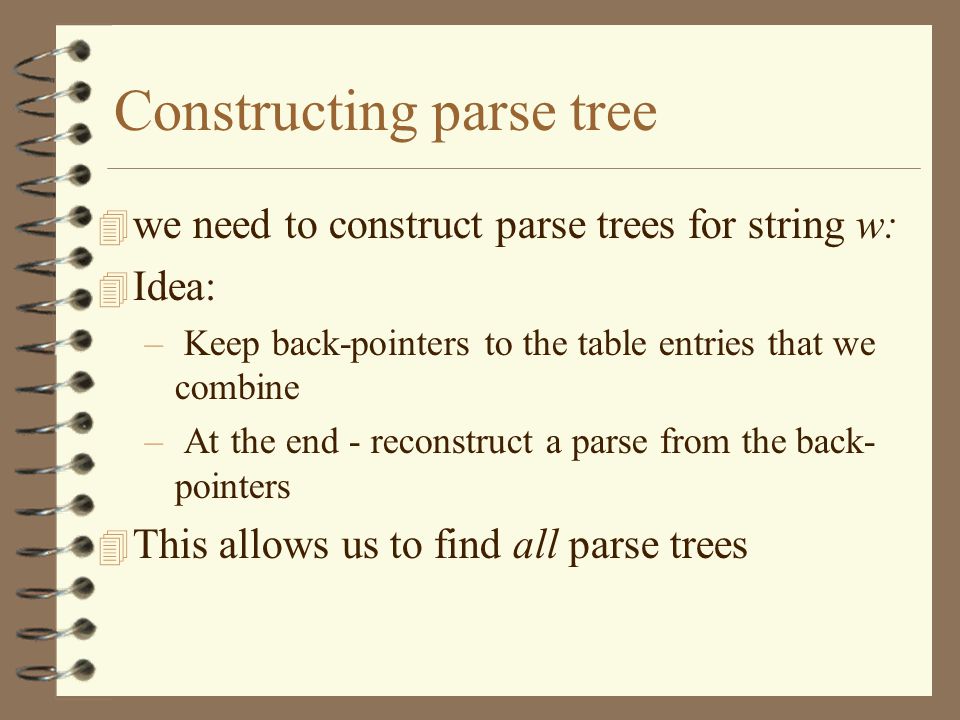 Constructing parse tree