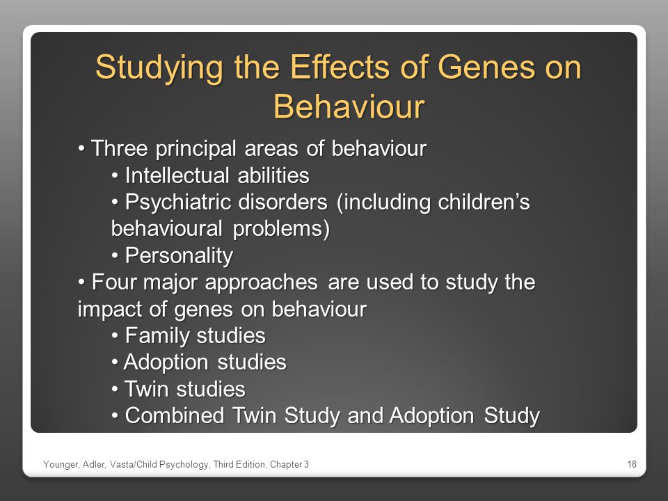 Studying the Effects of Genes on Behaviour