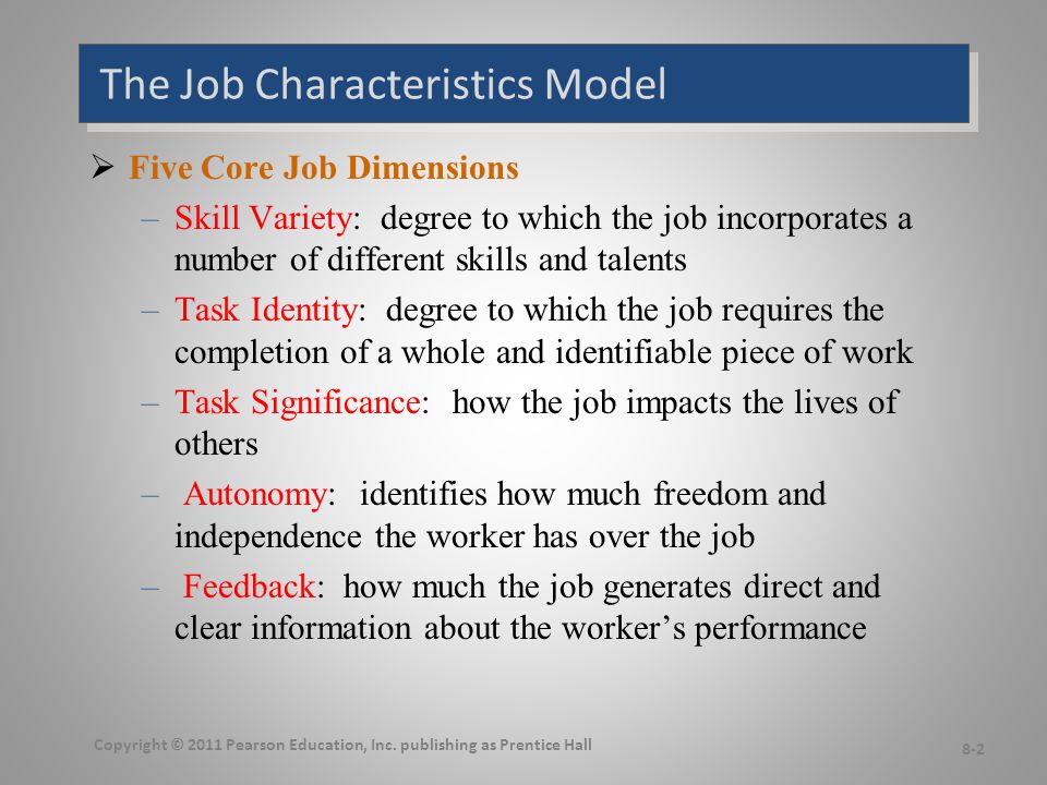 five job characteristics approach