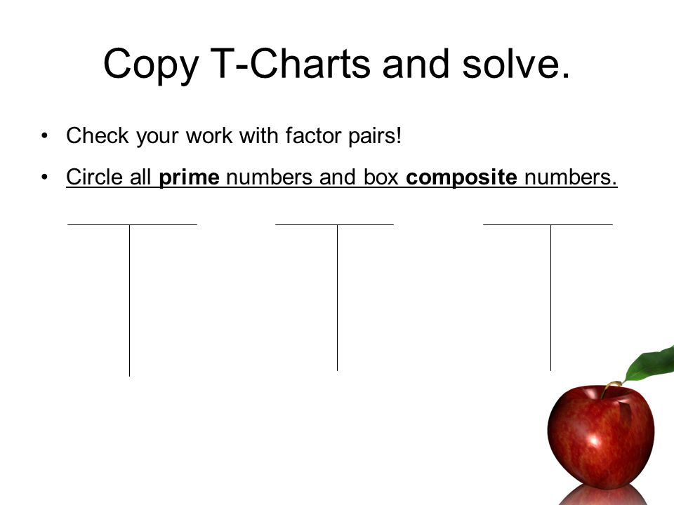 Copy T-Charts and solve.
