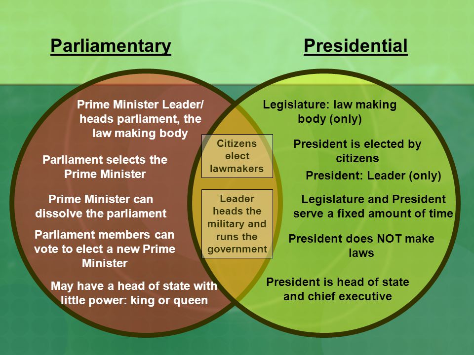 What Is The Meaning Of Presidential And Parliamentary Constitution
