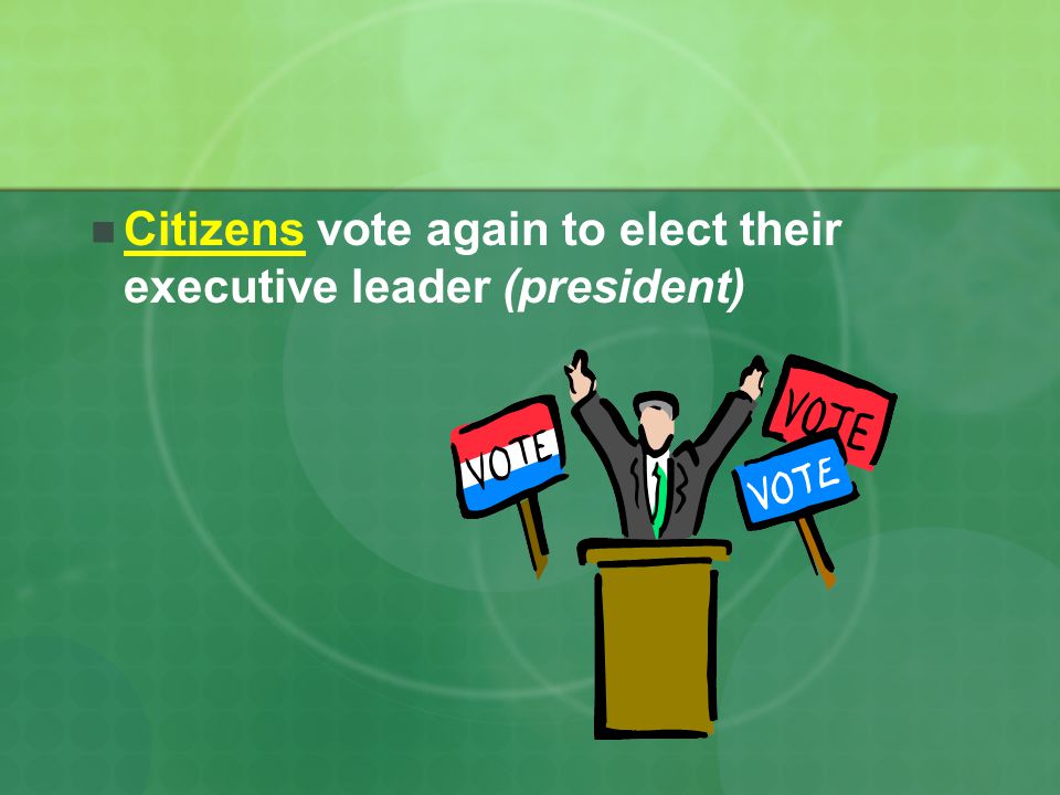 Citizens vote again to elect their executive leader (president)