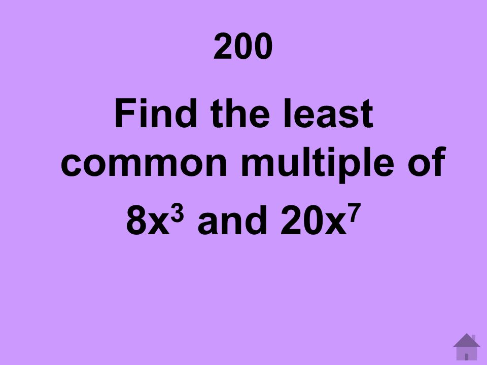 Find the least common multiple of