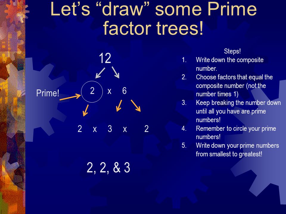 Let’s draw some Prime factor trees!