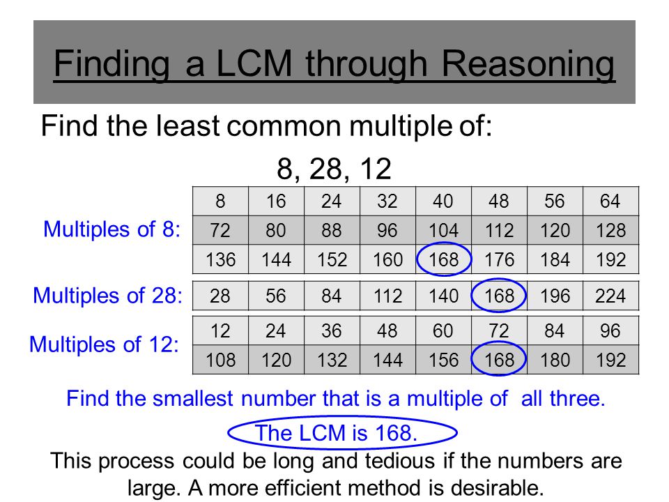 Finding a LCM through Reasoning