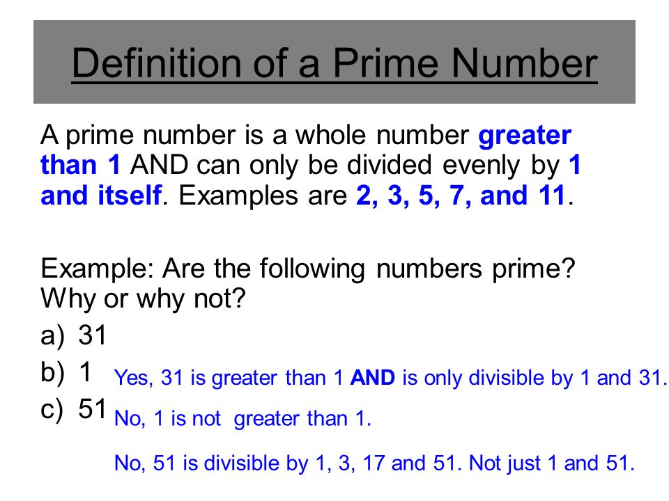 Definition of a Prime Number