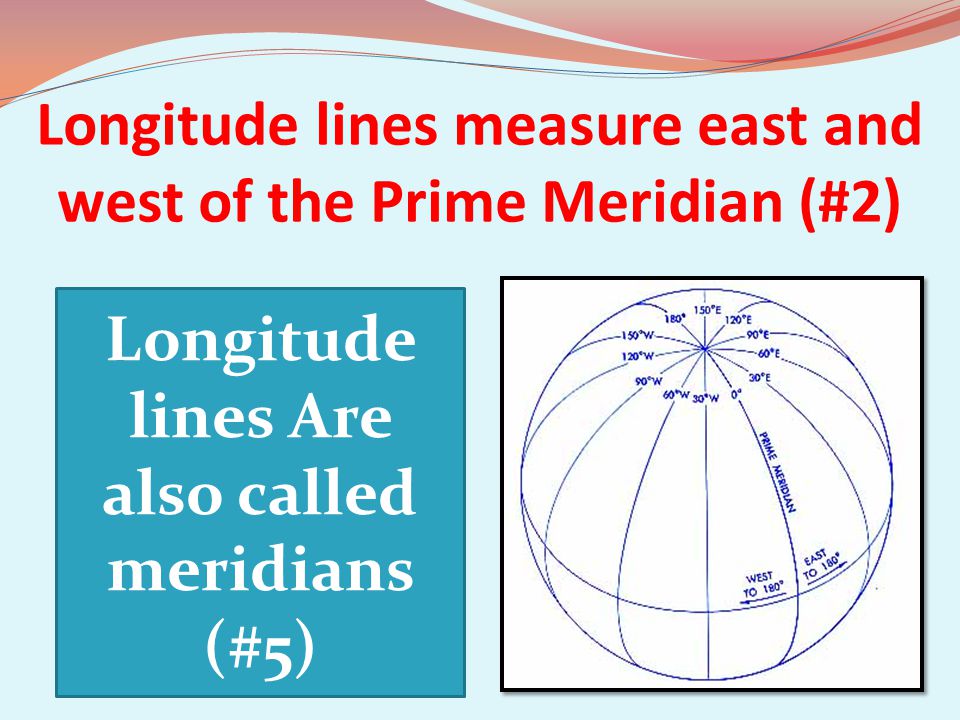 Longitude lines measure east and west of the Prime Meridian (#2)