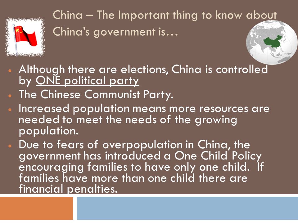 China – The Important thing to know about China’s government is…