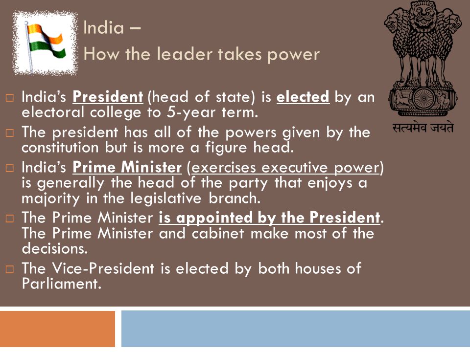 India – How the leader takes power