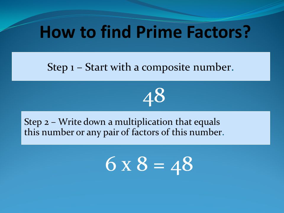 How to find Prime Factors