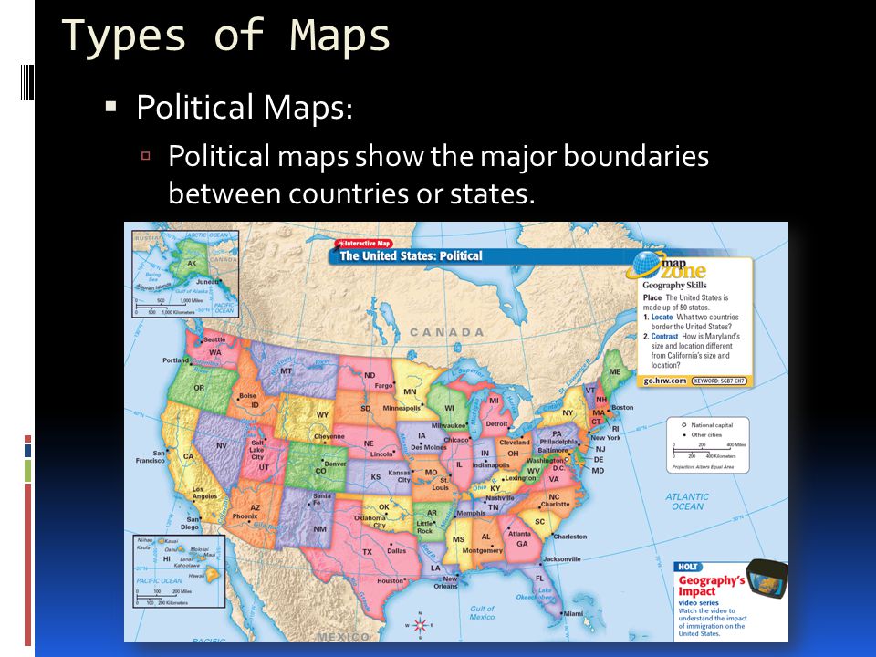 Types of Maps Political Maps: