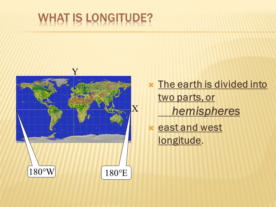What is Longitude The earth is divided into two parts, or hemispheres