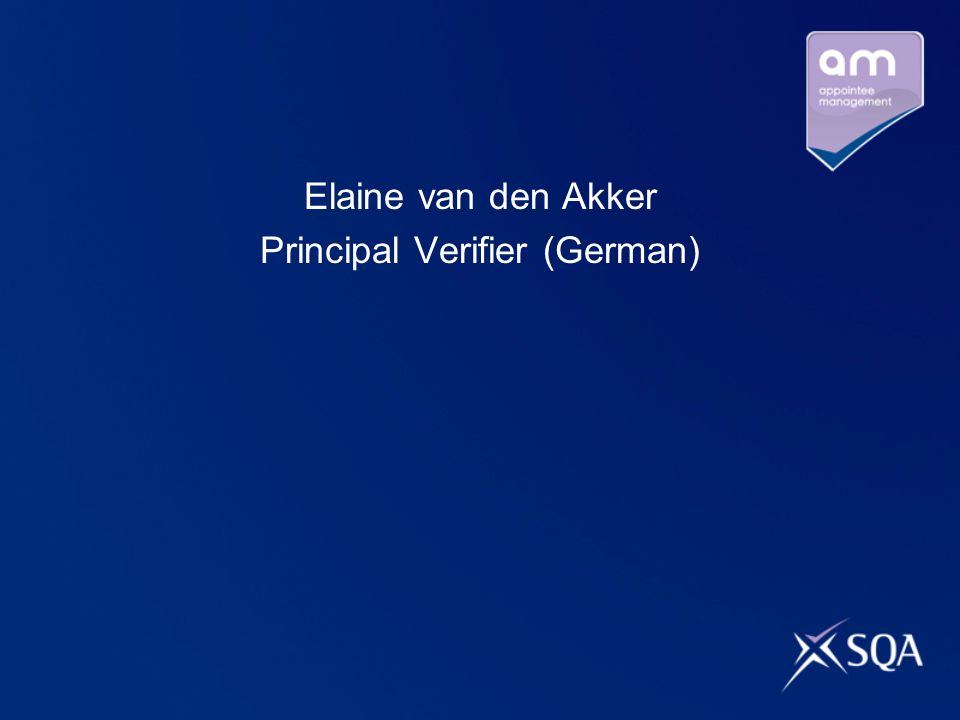 Elaine van den Akker Principal Verifier (German)
