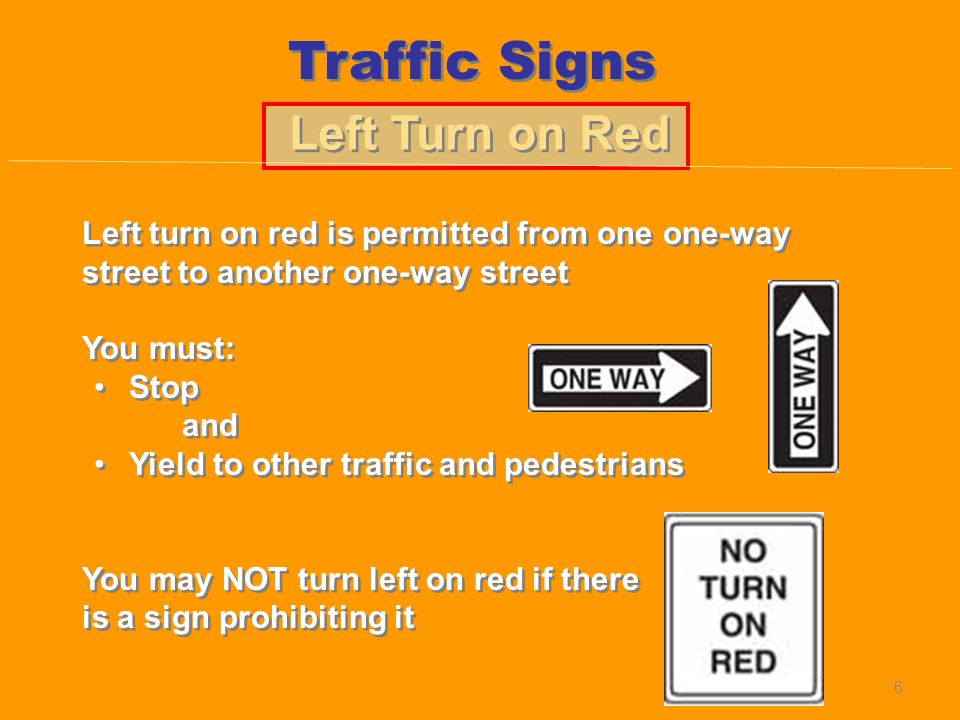Traffic Signs Left Turn on Red