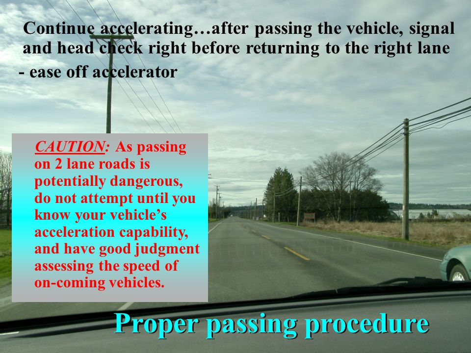 Proper passing procedure