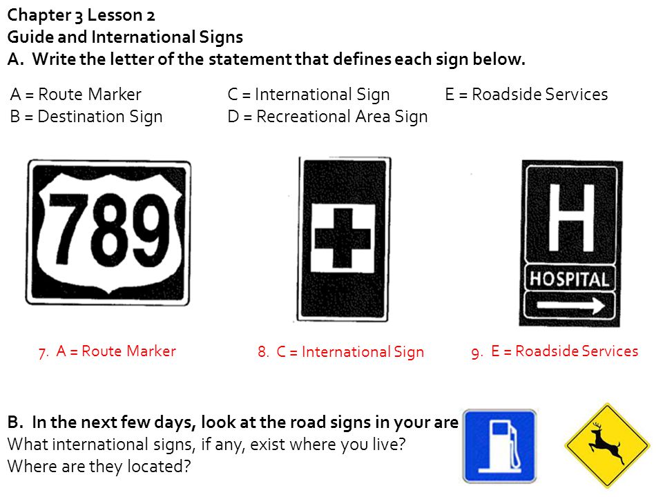 Guide and International Signs
