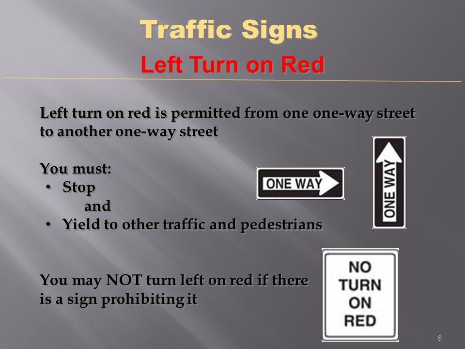 Traffic Signs Left Turn on Red