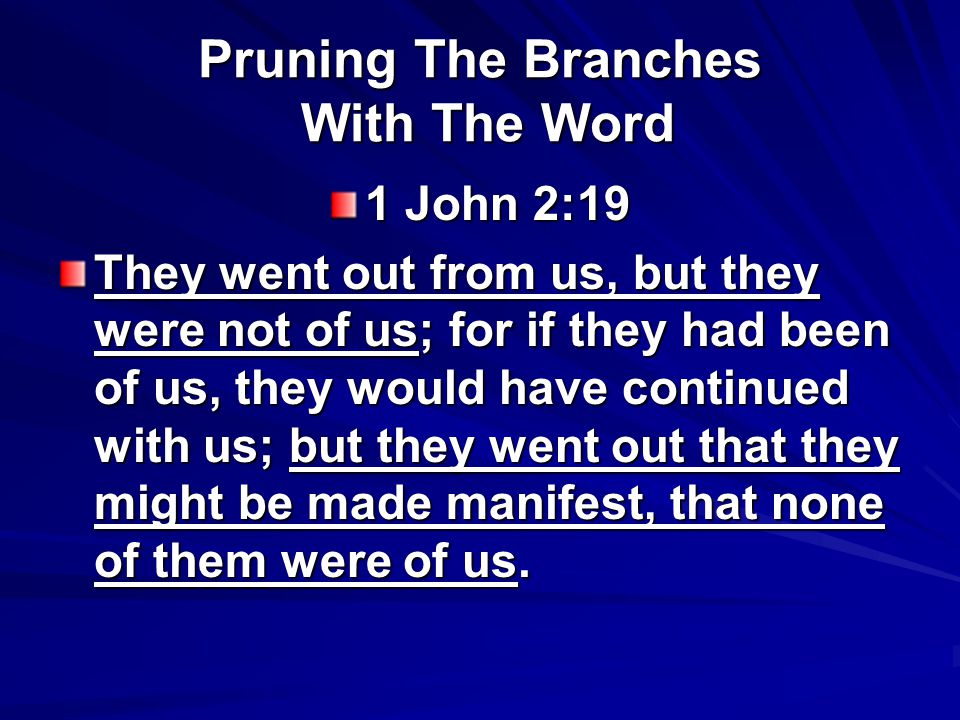 Pruning The Branches With The Word