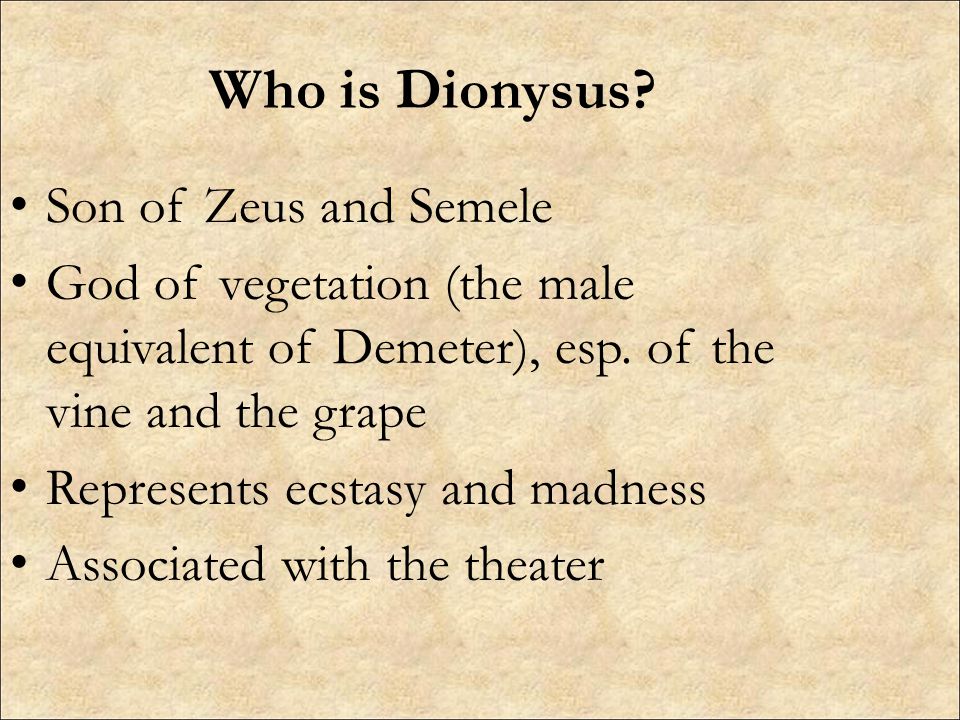 Реферат: Mythology Dionysus And Semele Essay Research Paper