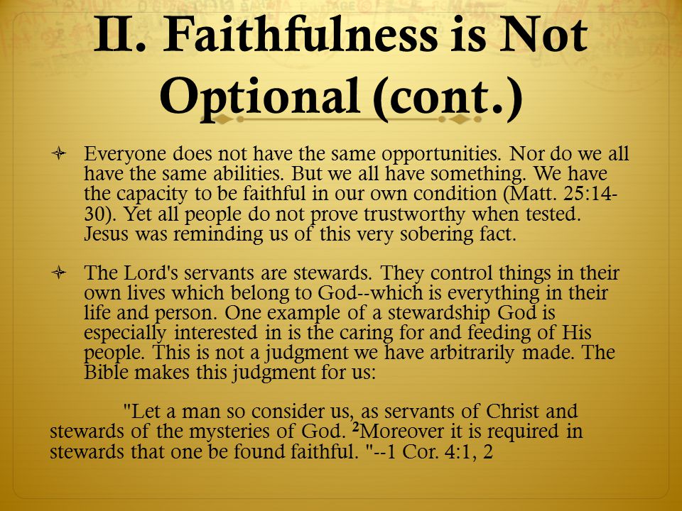 why is faithfulness important