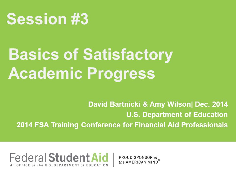 Basics of Satisfactory Academic Progress