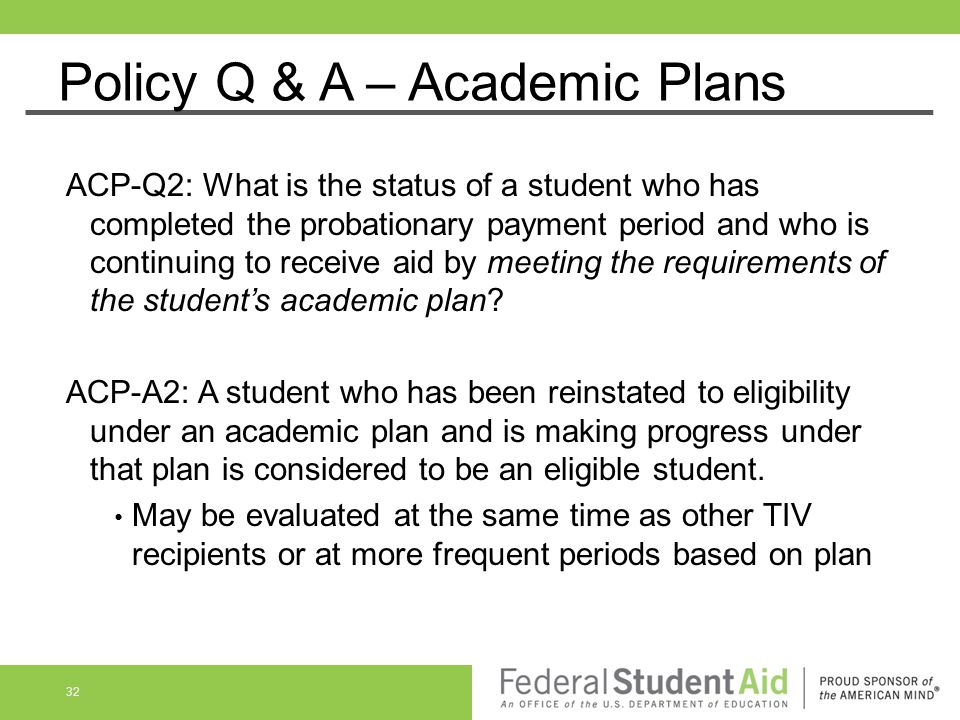 Policy Q & A – Academic Plans