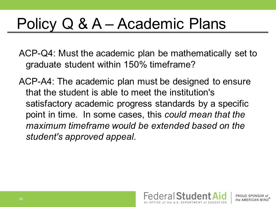 Policy Q & A – Academic Plans