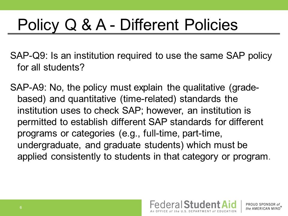 Policy Q & A - Different Policies