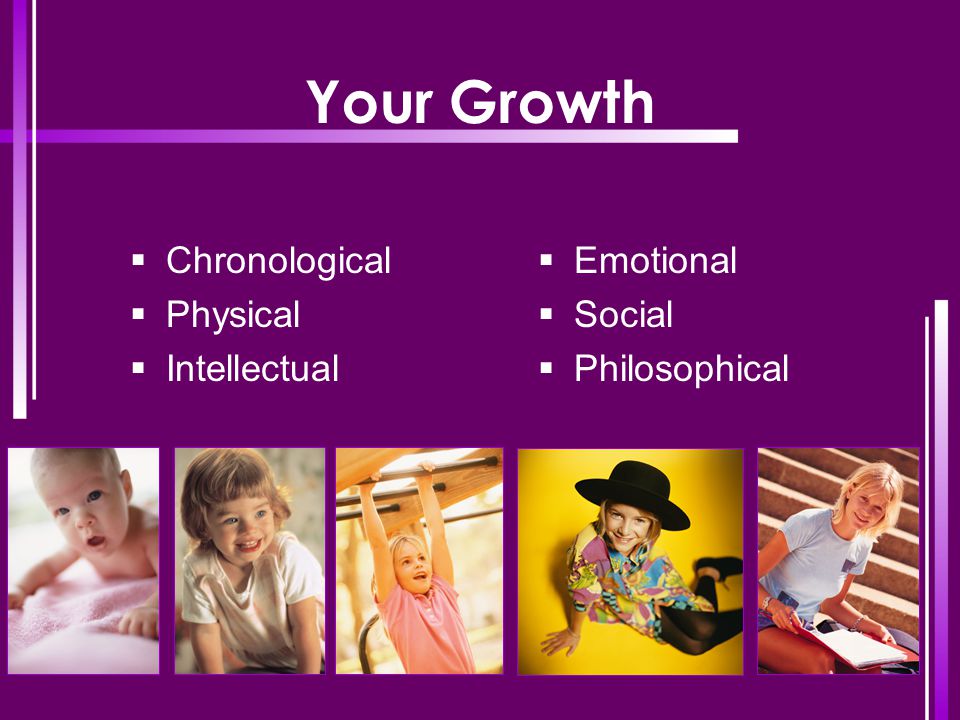 Your Growth Chronological Physical Intellectual Emotional Social