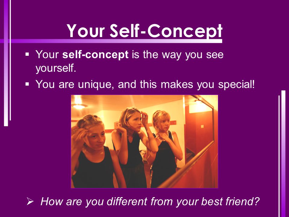 Your Self-Concept Your self-concept is the way you see yourself.