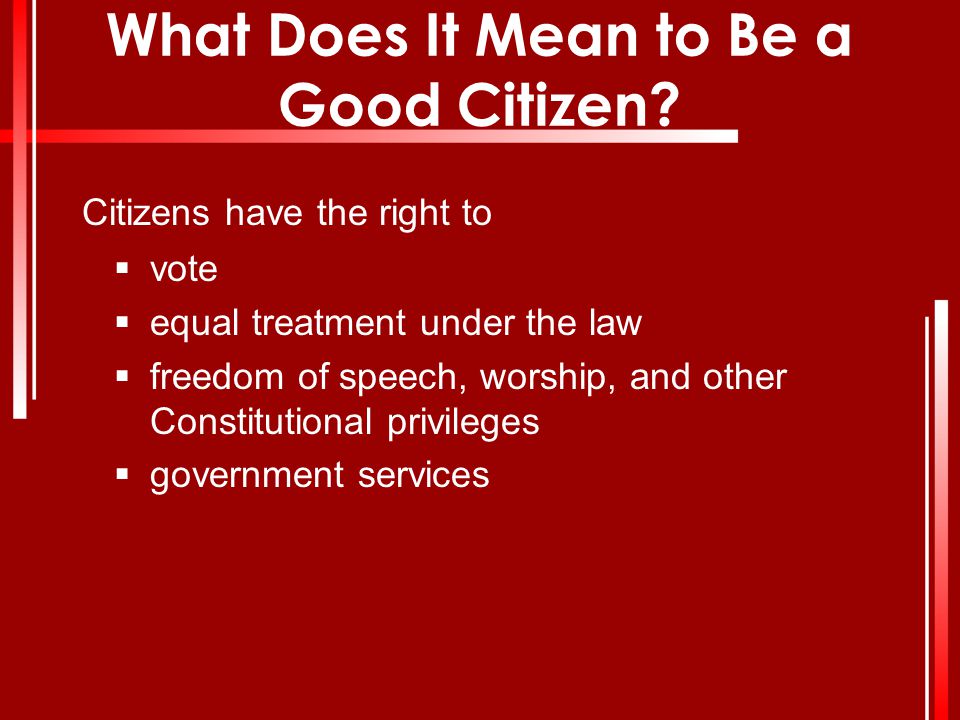 What Does It Mean to Be a Good Citizen