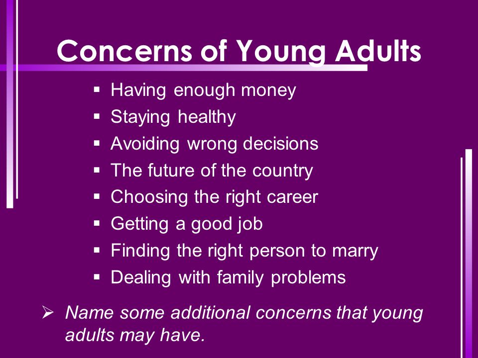 Concerns of Young Adults