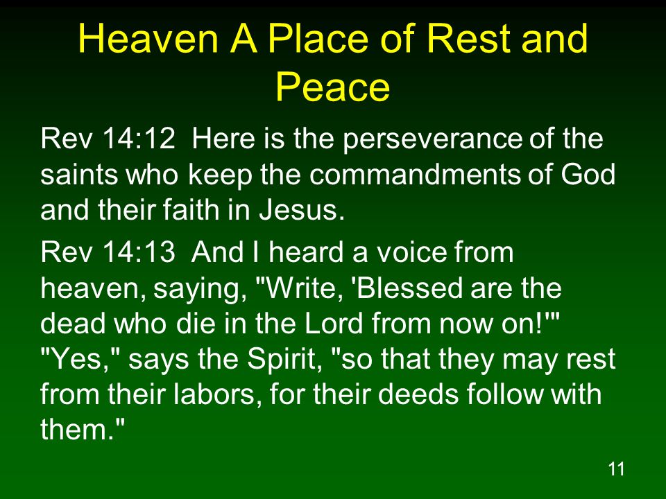 Heaven A Place of Rest and Peace