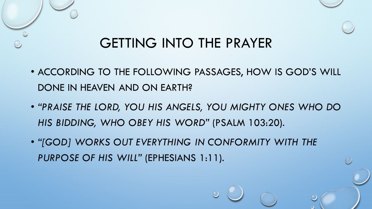 Getting Into the Prayer