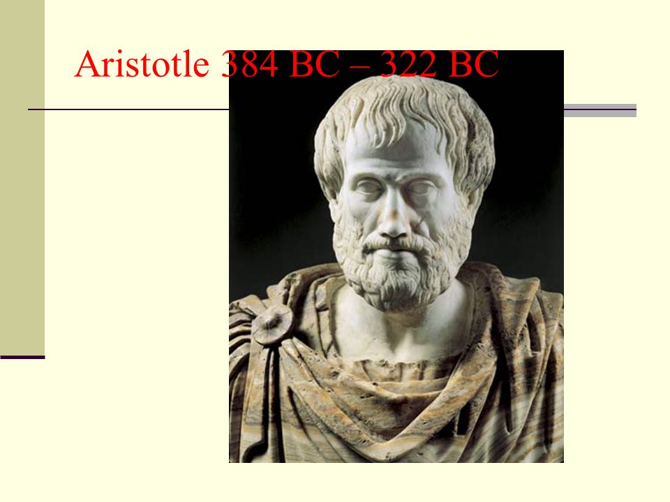 Aristotle 384 BC - 322 BC.