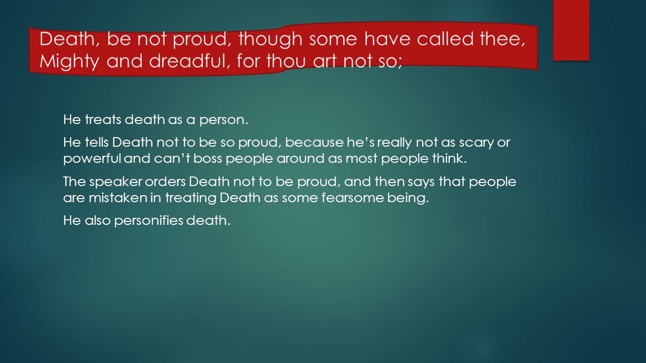 Death Be Not Proud By John Donne Ppt Video Online Download What I The Message Of Poem 