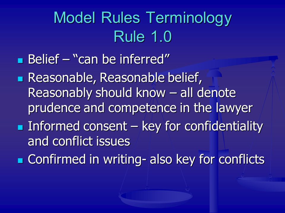 Model Rules Terminology Rule 1.0