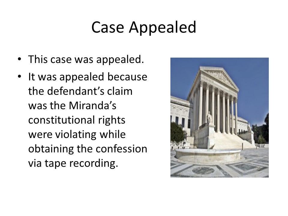 Case Appealed This case was appealed.