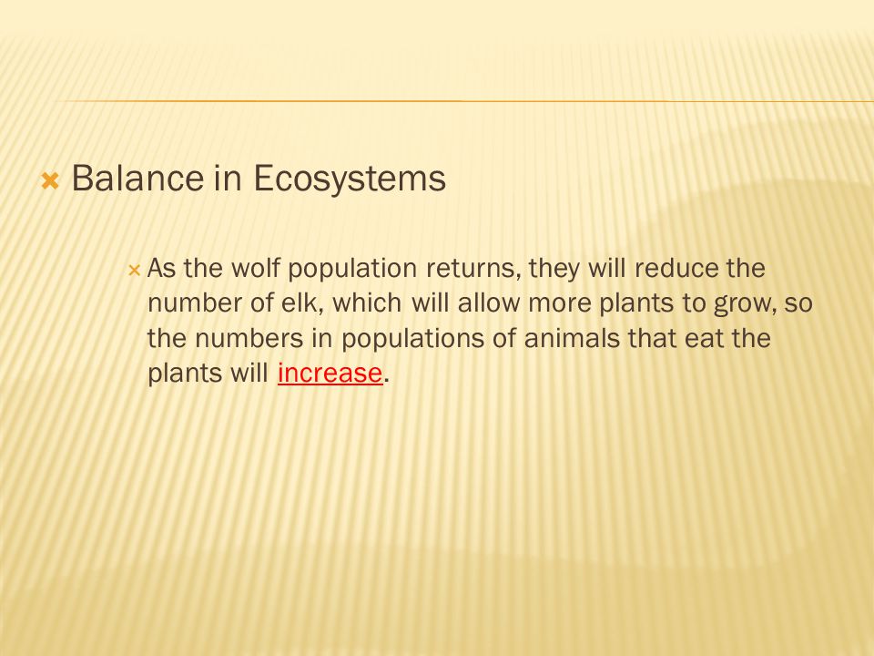 Balance in Ecosystems