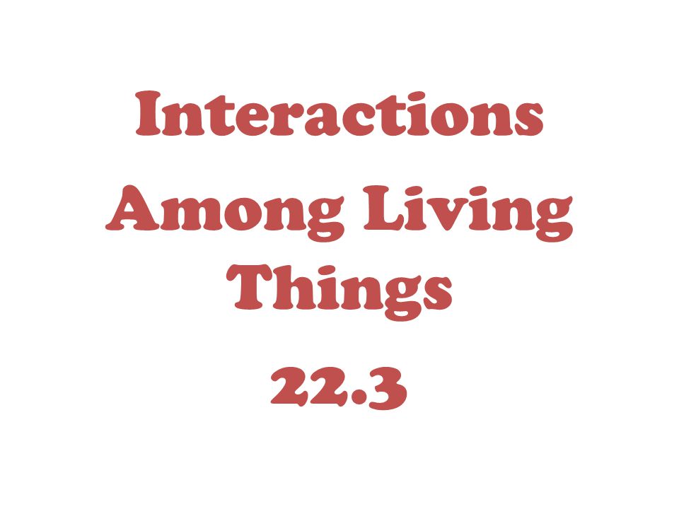 Interactions Among Living Things 22.3