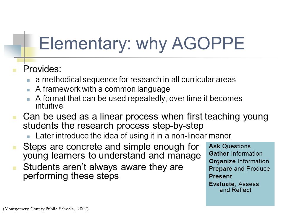 Elementary: why AGOPPE