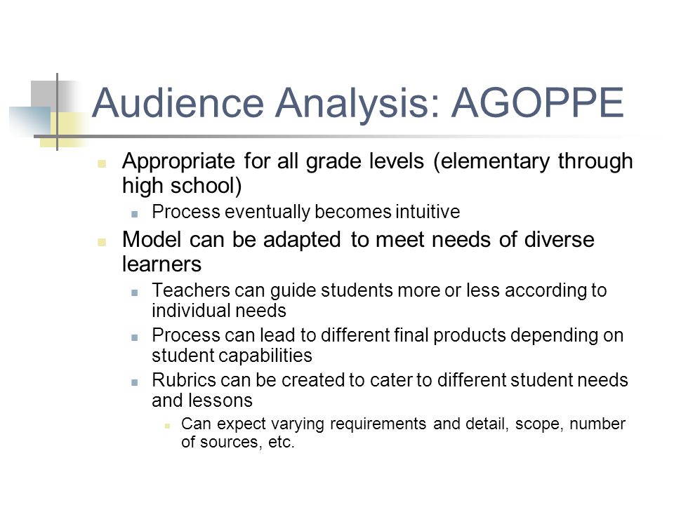 Audience Analysis: AGOPPE