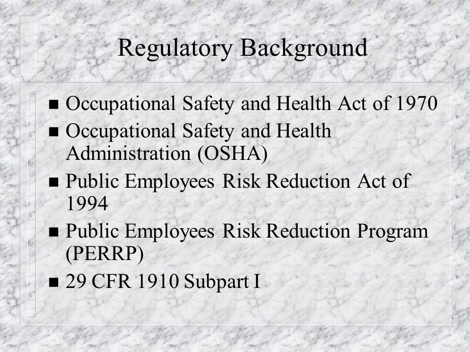Regulatory Background