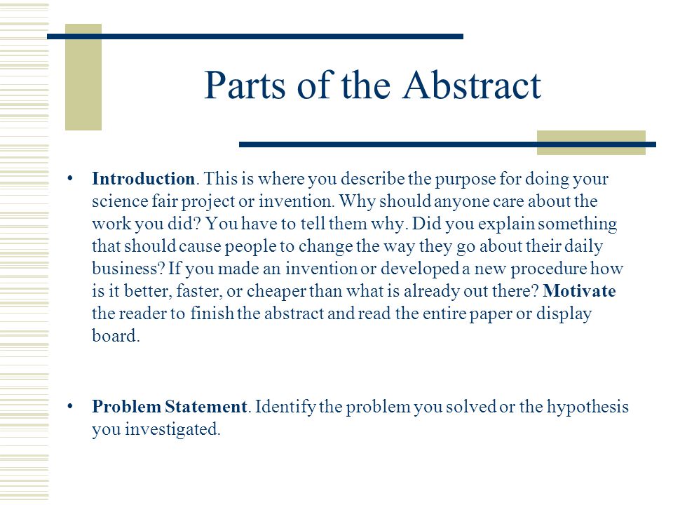Parts of the Abstract