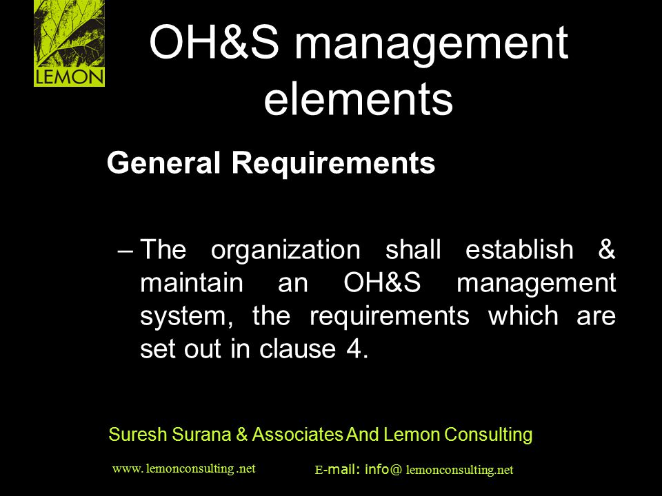 OH&S management elements